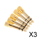 Maxbell 3x6.3mm 1/4" Male Plug to 3.5mm 1/8" Female Jack Stereo Audio Adapter
