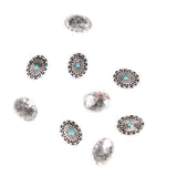 Maxbell 100Pcs Retro Alloy Oval 3D Nail Art DIY Decorations Rhinestone Jewelry Nail Accessories