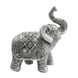 Maxbell Elephant Figurine Collection Desktop Ornament for Bookshelf Living Room Desk Silver