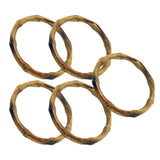 Maxbell 2x5x Imitation Bamboo Bag Handles Repair DIY for Straw Bag Handbag Macrame Bag Inner Diameter 13cm