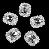 Maxbell 3xPhenovo Crystal Oval Button Decoration DIY 30x25mm 5pcs Clear