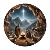 Maxbell Nativity Scene Pendant Round Acrylic Nativity Scene for Desk Countertop Home