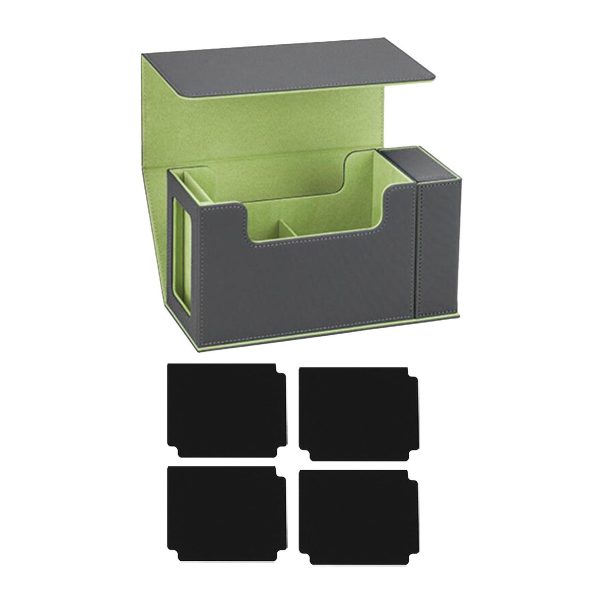 Maxbell Card Game Storage Box Protective Lightweight Holder Card Gathering Deck Case Green 4 Baffles