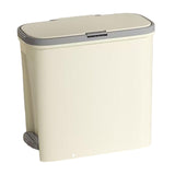 Maxbell Slim Trash Can Rectangular Rubbish Container for Bedroom Kitchen Home Office Cream