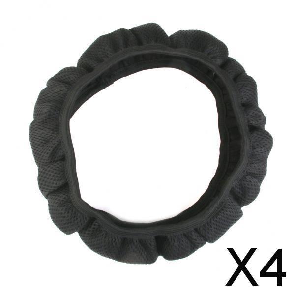Maxbell 4xUniversal Breathable Mesh Cotton Car Steering Wheel Cover Black