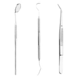 Maxbell Dental Mouth Mirror Probe Tweezers Hygiene Examination Cleaning Tool Kit