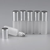 Maxbell Maxbell 6Pcs Empty Perfume Essential Oil Roll on Bottles 5ml Mat Glass Roller Bottle Silver