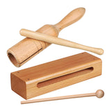 Maxbell Wood Block for Music Class for Kids Adults Wooden Hand Percussion Instrument