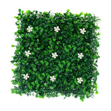 Artificial Plant Wall Panel Fake Greenery Backdrop for Garden Indoor Outdoor Green White