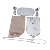 Maxbell Handmade PU Leather Bag Making Kit Shoulder Strap with Hardware Accessory Silver