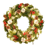 Christmas Wreath with Lights Artificial Wreath for Front Door Wedding Garden 40cm