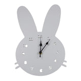 Maxbell Maxbell Unfinished Rabbit Wall Clock Bathroom Bedroom Kitchen Hanging Wooden Clocks Gray