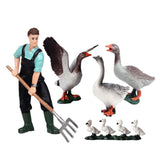 Maxbell Maxbell Simulation Farmer Animal Figures Toy with Plowing Field Worker & Duck Goose