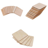 Maxbell 25 Pieces 50mm 80mm 120mm Blank Wood Square Plaque Unfinished Wooden Shapes