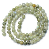 Maxbell 3x4mm Natural Labradorite Round Gemstone Loose Beads 15inch