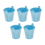 Maxbell 5x Galvanized Metal Buckets Container Rustic Party Favors Sturdy Ice Buckets Blue