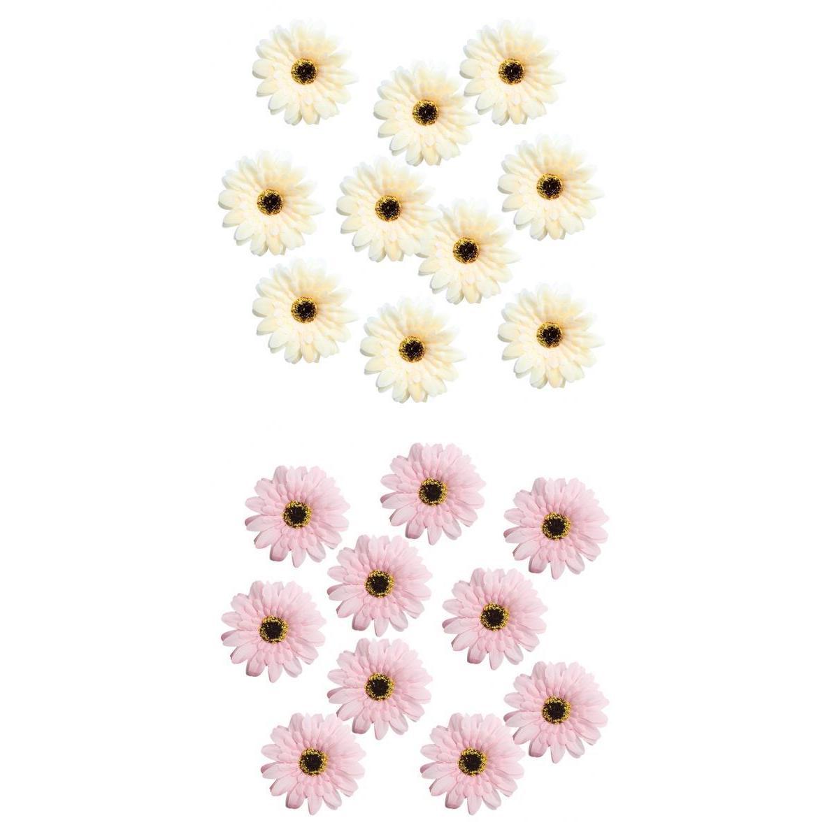 Maxbell 20 Pieces Artificial Gerbera Daisy Flowers Heads for DIY Wedding Decoration