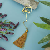 Maxbell Classical Metal Bead Bookmark with Handmade Silky Tassel - Mountain Carved - Aladdin Shoppers