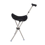 Maxbell Cane with Seat Walking Rest Portable Travel Lightweight for Sitting Foldable Black