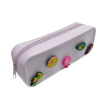 Maxbell DIY Silicone Pencil Case Waterproof Makeup Pouch for Children Women Students Violet