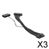 Maxbell 3x24PIN 20+4 Dual PSU Multiple Power Supply Splitter Adapter 30cm Cable Cord