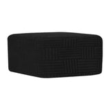 Maxbell Ottoman Cover Washable Lightweight Foot Stool Cover for Bedroom Store Office Black XL