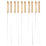 Maxbell Barbecue Skewers Set/Stainless Steel Round BBQ Kabob Sticks/Grilling Skewers,Wooden Handle to Protect Your Hands,Set of 10 - Aladdin Shoppers