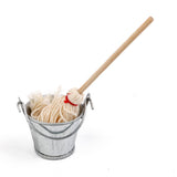 Maxbell Metal Bucket & Mop + Trolley Cart 1:12 Doll House Miniature Garden Kitchen Decor