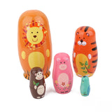 Maxbell Hand Painted Wooden Nesting Dolls Animal Russian Dolls
