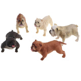 Maxbell Maxbell 5 Pieces Realistic Bulldog Family Pet Model Set, Animal Action Figure Toy for Kids Toddlers, Home Decor, Collections