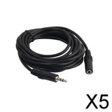 Maxbell 5x3.5mm Jack Male to Female Audio Stereo Extension Aux Cable for Headset 9.8ft