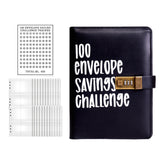Maxbell Envelope Challenge Binder Budget Book for Budgeting Challenging Saving Money Black