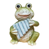 Maxbell Frog Garden Statue Wear Resistant Outdoor Decoration for Shelves Garden Yard Play the Flute