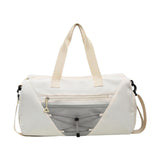 Maxbell Gym Duffle Bag with Shoe Compartment Nylon Gym Equipment for Fitness Workout White