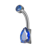Maxbell Clicker Belly Button Rings Fashion Accessory Rhinestones Belly Piercing Hoop Blue