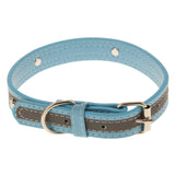 Maxbell Maxbell Pet Puppy PU Leather Belt Bone Reflective Safety Buckle Dog Collar-Sky Blue