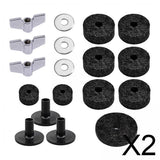 Maxbell 2xDrum Sets Replacement Cymbal Felt Washer Drum Accessories Replacement Kit