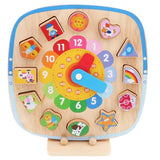 Kids Baby Wooden Digital Clock Cognition Magnet Geometry Blocks Matching Color Shape Cognitive Toddler Early Learning Toy - Aladdin Shoppers