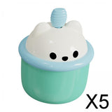 Maxbell 5xEgg Beater Whisk Cute Bear Shape Practical Hand Push Egg White Blender Mixer green