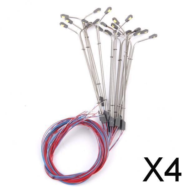 Maxbell 4xModel Street Lights LED Dual Lamppost 1:150 Scale 9cm 10pcs
