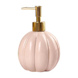 Maxbell Halloween Pumpkin Soap Dispenser Hand Lotion Bottle for Countertop Dorm Home Pink and Gold