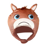 Plush Horse Head Hat Novelty Headdress for Masquerade Nightclubs Party Favor brown