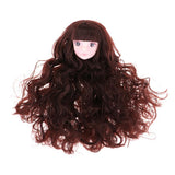 Maxbell Lifelike Make-up Head Sculpt with Brown Curly Wig Supplies for 1/6 BJD, XinYi Dolls Changing - Aladdin Shoppers
