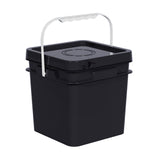 Maxbell Square Bucket with Handle and Lid Food Storage Pail for Dry Food Paint Water 16L