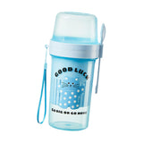 Maxbell Salad Cup Double Layer Practical Portable Salad Shaker for BBQ Travel Picnic blue