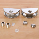 Maxbell Maxbell 2pc Zinc Alloy Fixed Glass Half Circle Adjustable Glass Brackets 8-10mm