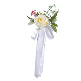 Maxbell Chair Back Flower Elegant Wedding Chair Decor for Ceremony Birthday Backdrop white