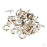 2 x 26 English Letter Metal Rivets Claw Studs for Bags Clothes Hats Decor
