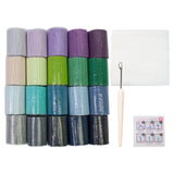 Maxbell 20 Pieces Latch Hook Kits Crocheting Rug Yarn Cushion Cover Needlecraft Yarn E