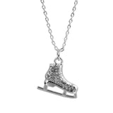 Maxbell Crystal Ice Figure Skate Shoe Boot Pendant Hockey Necklace Silver Tone - Aladdin Shoppers